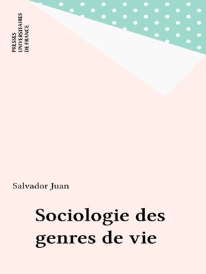 cover image of Sociologie des genres de vie